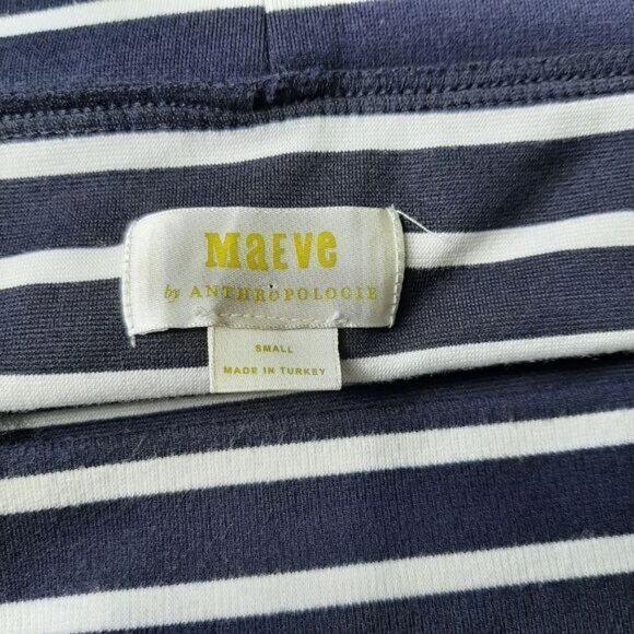 MAEVE Anthropologie Structured Off-The-Shoulder Top Blue & White Sz S Flawed - Picture 13 of 16